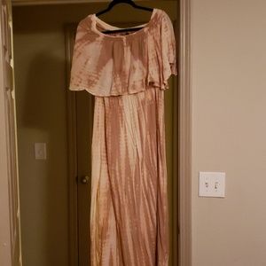 Tye dye off shoulder maxi dress